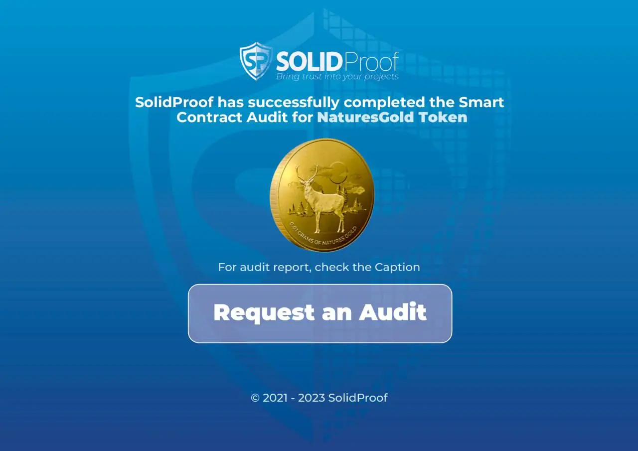nature golden token certificate